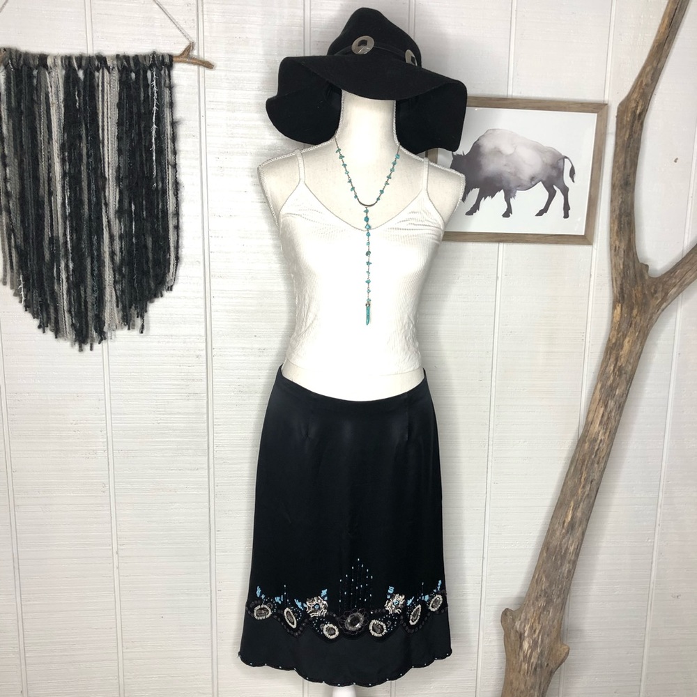 Nanette Lepore silk and beaded sequin flute skirt